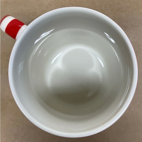 Like new Starbucks holiday ceramic mug, red with striped handle - Picture 3 of 6